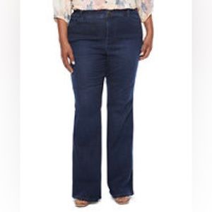 Ryegrass Plus Size Womens High Rise Semi Flare Leg Jean